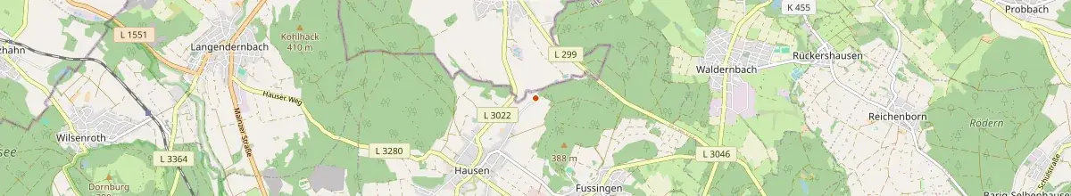 Karte mit den Selbstversorgerhäusern in Waldbrunn (Westerwald)