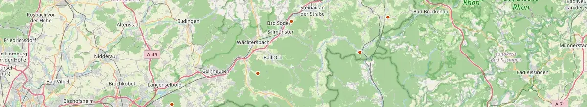 Karte mit den Selbstversorgerhäusern in Main-Kinzig-Kreis