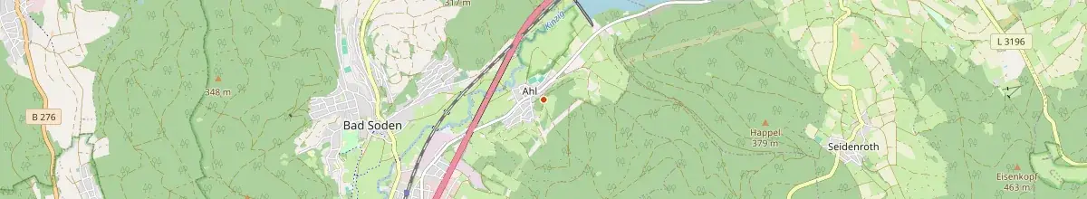 Karte mit den Selbstversorgerhäusern in Bad Soden-Salmünster