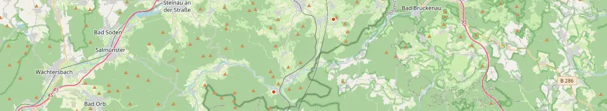 Karte mit den Selbstversorgerhäusern in Sinntal