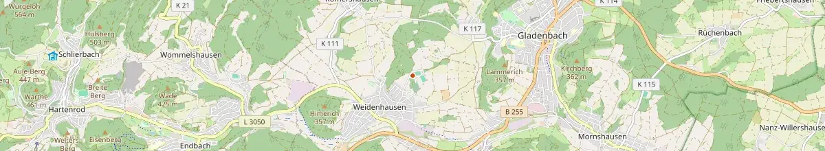 Karte mit den Selbstversorgerhäusern in Gladenbach