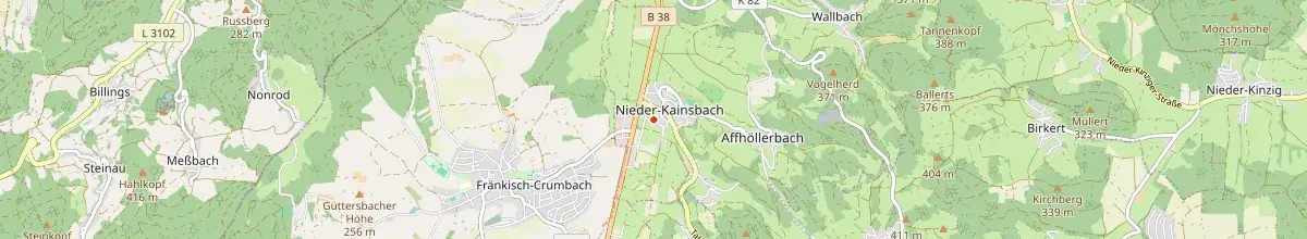 Karte mit den Selbstversorgerhäusern in Brensbach