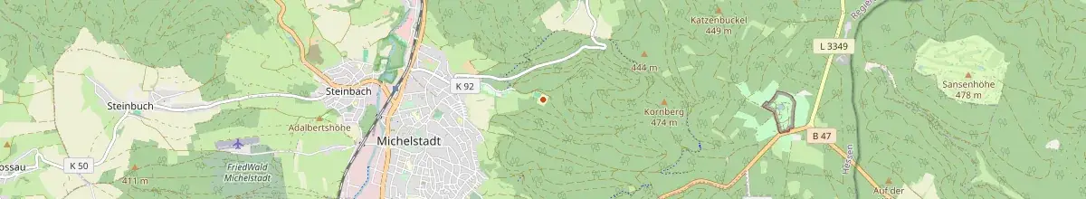 Karte mit den Selbstversorgerhäusern in Michelstadt
