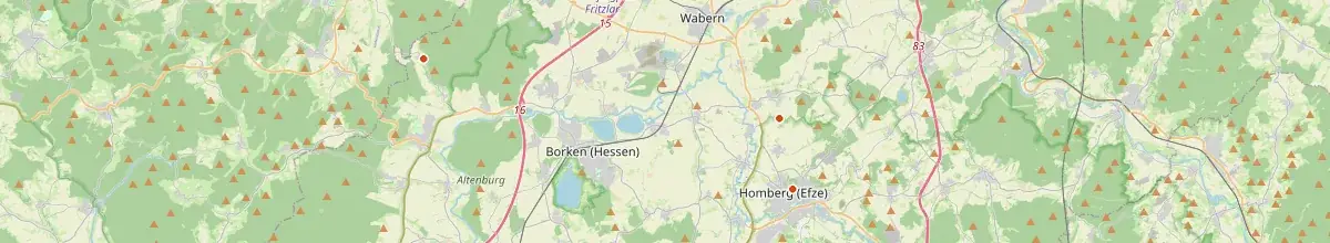 Karte mit den Selbstversorgerhäusern in Schwalm-Eder-Kreis