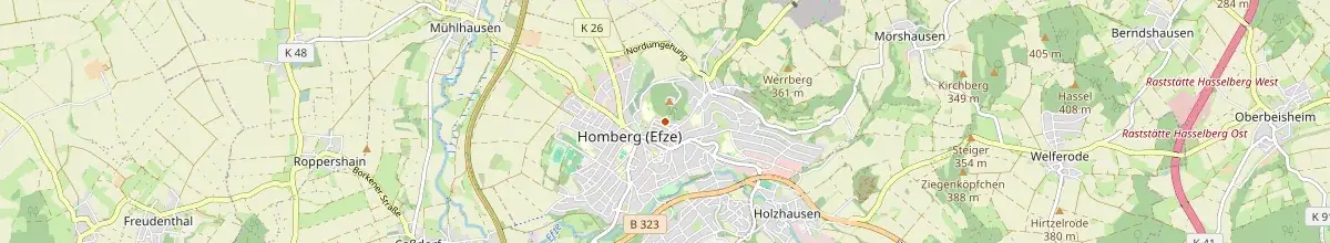 Karte mit den Selbstversorgerhäusern in Homberg (Efze)