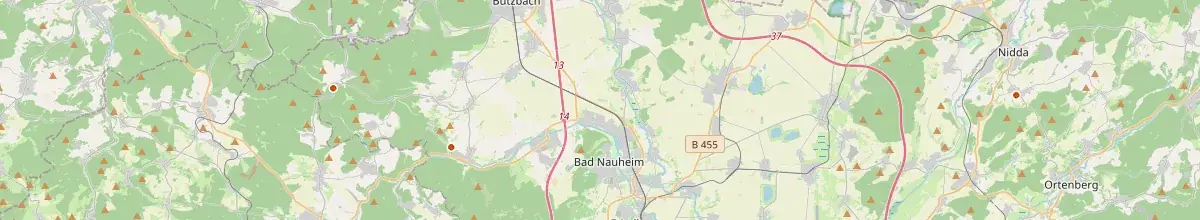 Karte mit den Selbstversorgerhäusern in Wetteraukreis