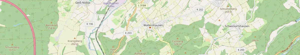 Karte mit den Selbstversorgerhäusern in Nidda