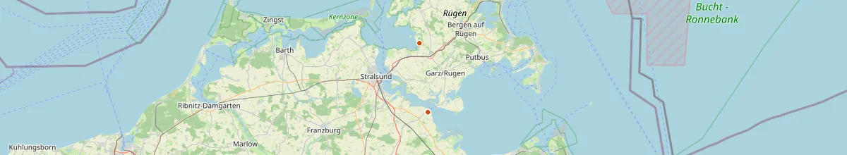 Karte mit den Selbstversorgerhäusern in Landkreis Vorpommern-Rügen