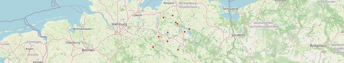 Karte mit den Selbstversorgerhäusern in Parchim
