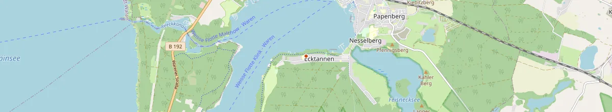 Karte mit den Selbstversorgerhäusern in Waren (Müritz)