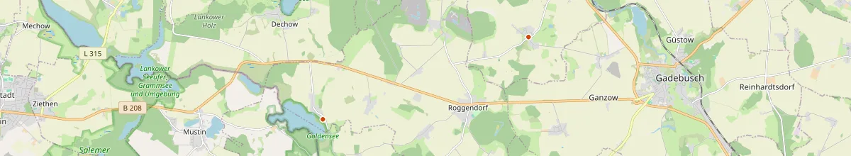 Karte mit den Selbstversorgerhäusern in Nordwestmecklenburg