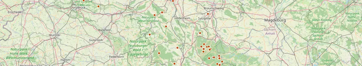 Karte mit den Selbstversorgerhäusern in Niedersachsen