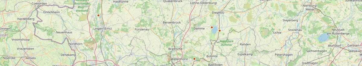 Karte mit den Selbstversorgerhäusern in Landkreis Cloppenburg