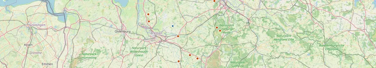 Karte mit den Selbstversorgerhäusern in Wilstedt
