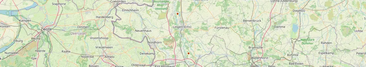 Karte mit den Selbstversorgerhäusern in Landkreis Emsland