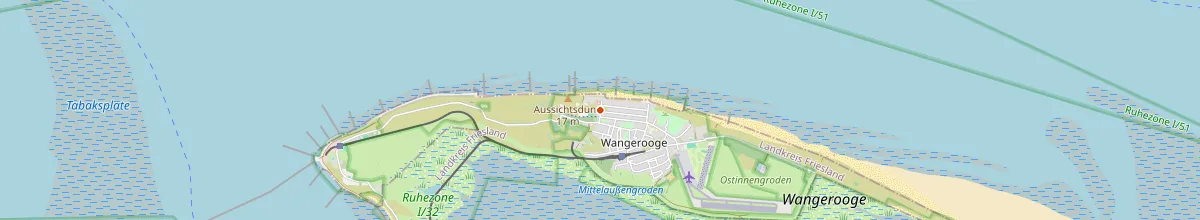 Karte mit den Selbstversorgerhäusern in Wangerooge