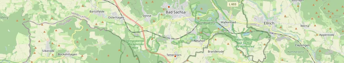 Karte mit den Selbstversorgerhäusern in Bad Sachsa
