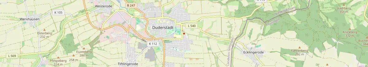 Karte mit den Selbstversorgerhäusern in Duderstadt