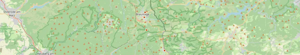 Karte mit den Selbstversorgerhäusern in Braunlage