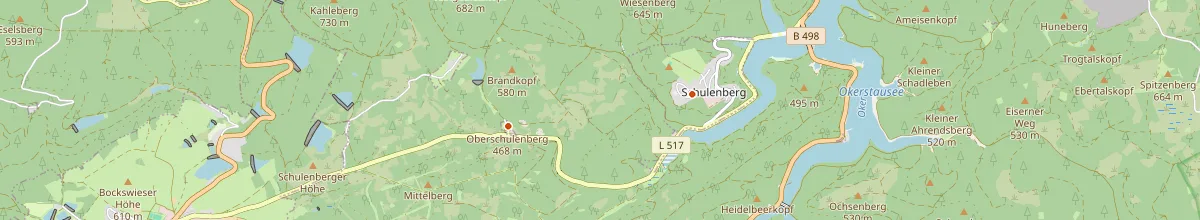 Karte mit den Selbstversorgerhäusern in Schulenberg im Oberharz