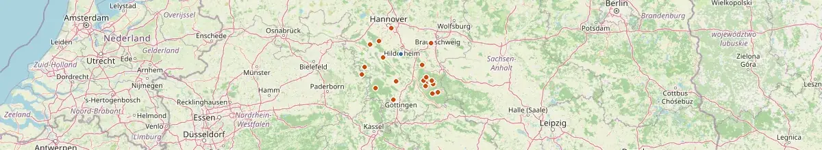 Karte mit den Selbstversorgerhäusern in Landkreis Hildesheim