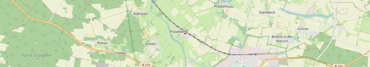Karte mit den Selbstversorgerhäusern in Landkreis Lüchow-Dannenberg