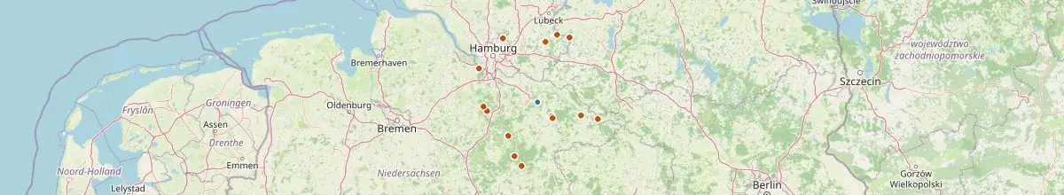 Karte mit den Selbstversorgerhäusern in Landkreis Lüneburg