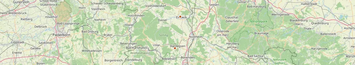Karte mit den Selbstversorgerhäusern in Landkreis Northeim