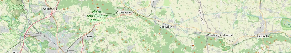 Karte mit den Selbstversorgerhäusern in Landkreis Osnabrück