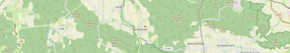 Karte mit den Selbstversorgerhäusern in Bad Essen