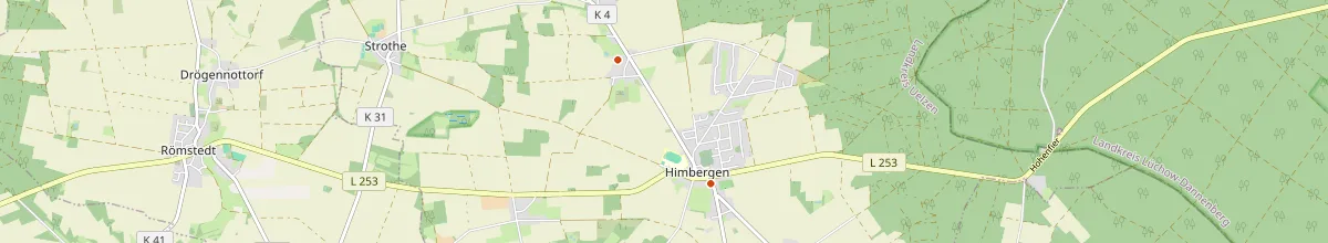 Karte mit den Selbstversorgerhäusern in Landkreis Uelzen