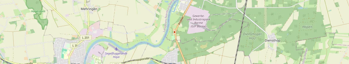Karte mit den Selbstversorgerhäusern in Dörverden