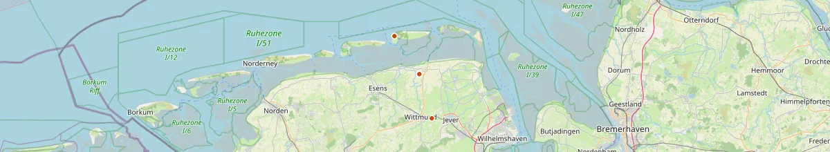 Karte mit den Selbstversorgerhäusern in Wittmund
