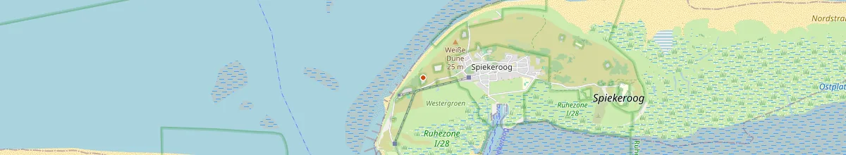 Karte mit den Selbstversorgerhäusern in Spiekeroog