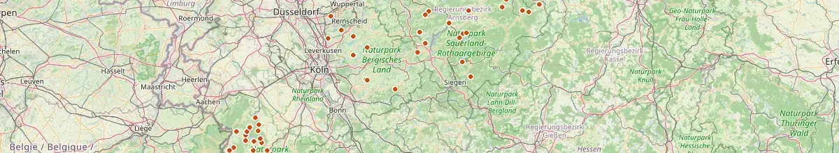 Karte mit den Selbstversorgerhäusern in Nordrhein-Westfalen