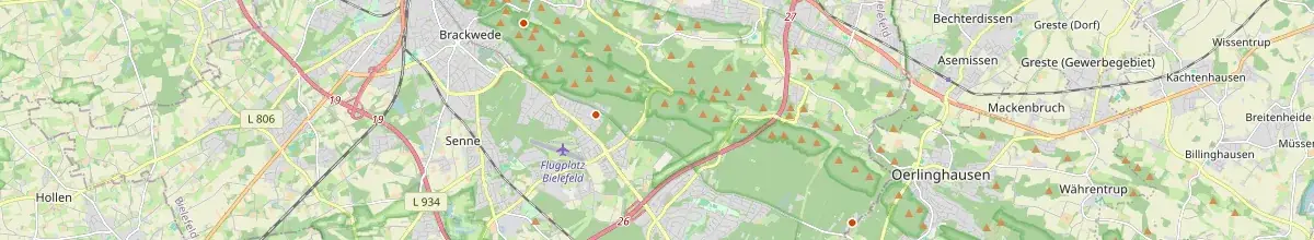 Karte mit den Selbstversorgerhäusern in Bielefeld