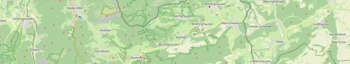 Karte mit den Selbstversorgerhäusern in Medebach
