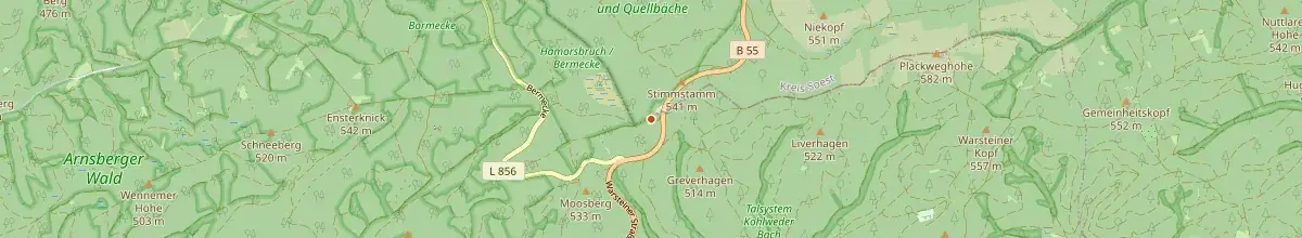 Karte mit den Selbstversorgerhäusern in Meschede
