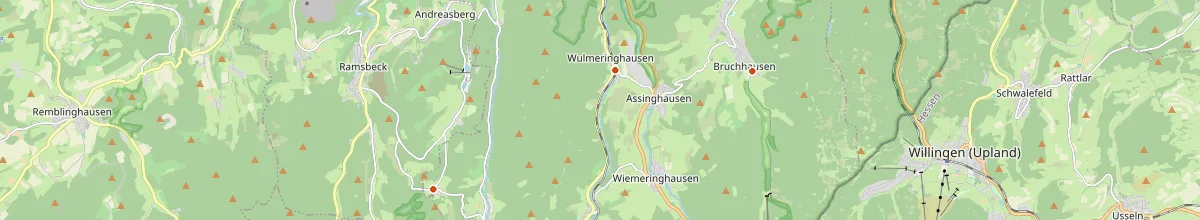 Karte mit den Selbstversorgerhäusern in Olsberg
