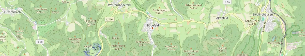 Karte mit den Selbstversorgerhäusern in Schmallenberg