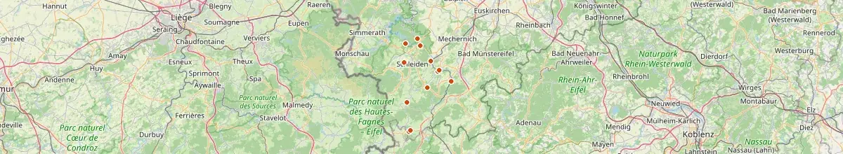 Karte mit den Selbstversorgerhäusern in Kreis Euskirchen