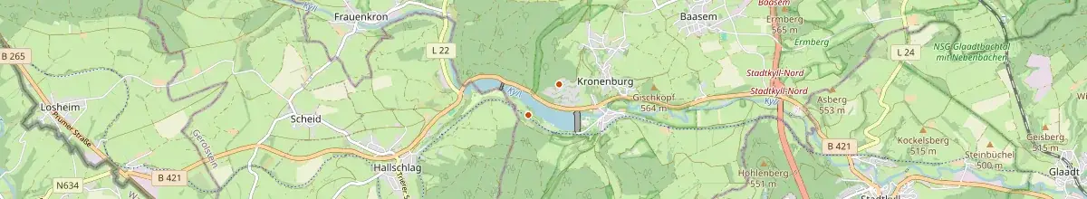 Karte mit den Selbstversorgerhäusern in Dahlem