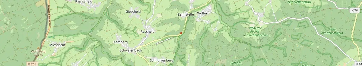 Karte mit den Selbstversorgerhäusern in Hellenthal