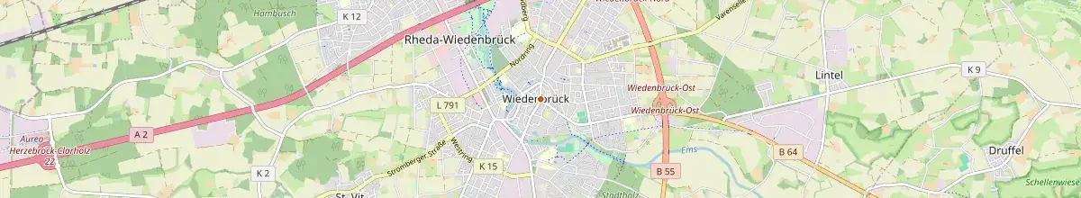 Karte mit den Selbstversorgerhäusern in Rheda-Wiedenbrück