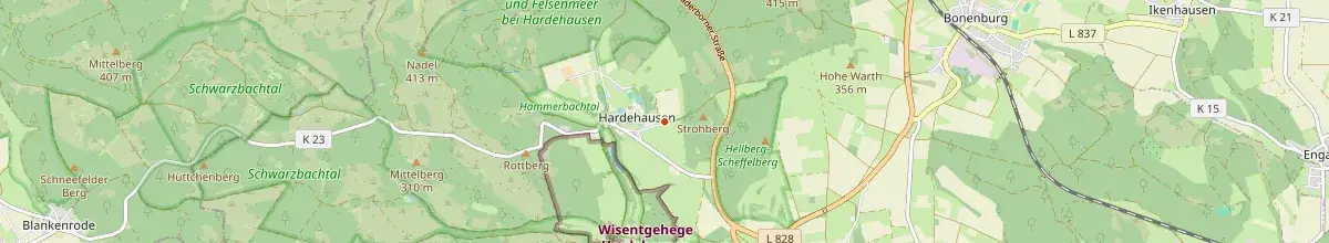 Karte mit den Selbstversorgerhäusern in Warburg