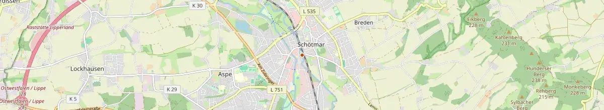 Karte mit den Selbstversorgerhäusern in Bad Salzuflen