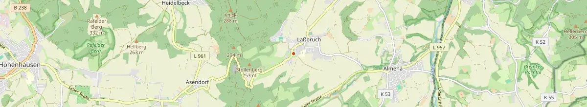 Karte mit den Selbstversorgerhäusern in Extertal