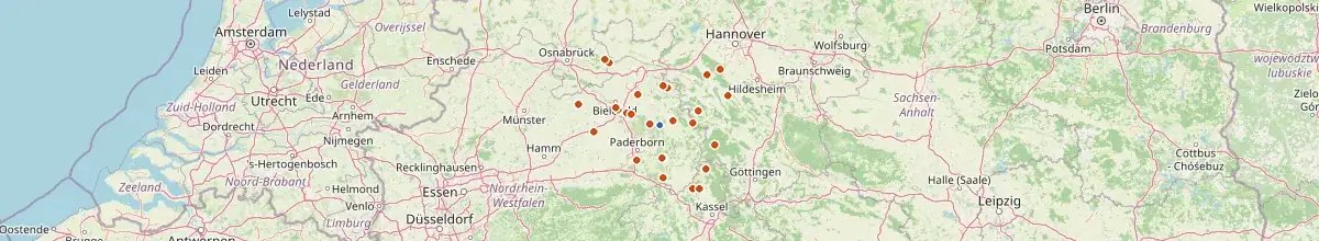 Karte mit den Selbstversorgerhäusern in Horn-Bad Meinberg