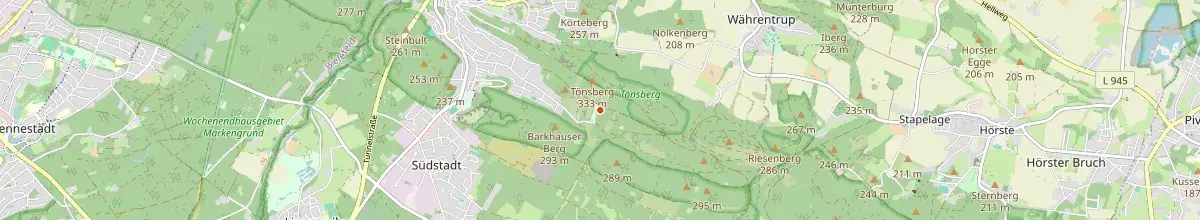 Karte mit den Selbstversorgerhäusern in Oerlinghausen
