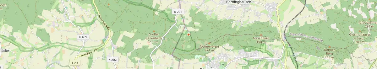 Karte mit den Selbstversorgerhäusern in Kreis Minden-Lübbecke